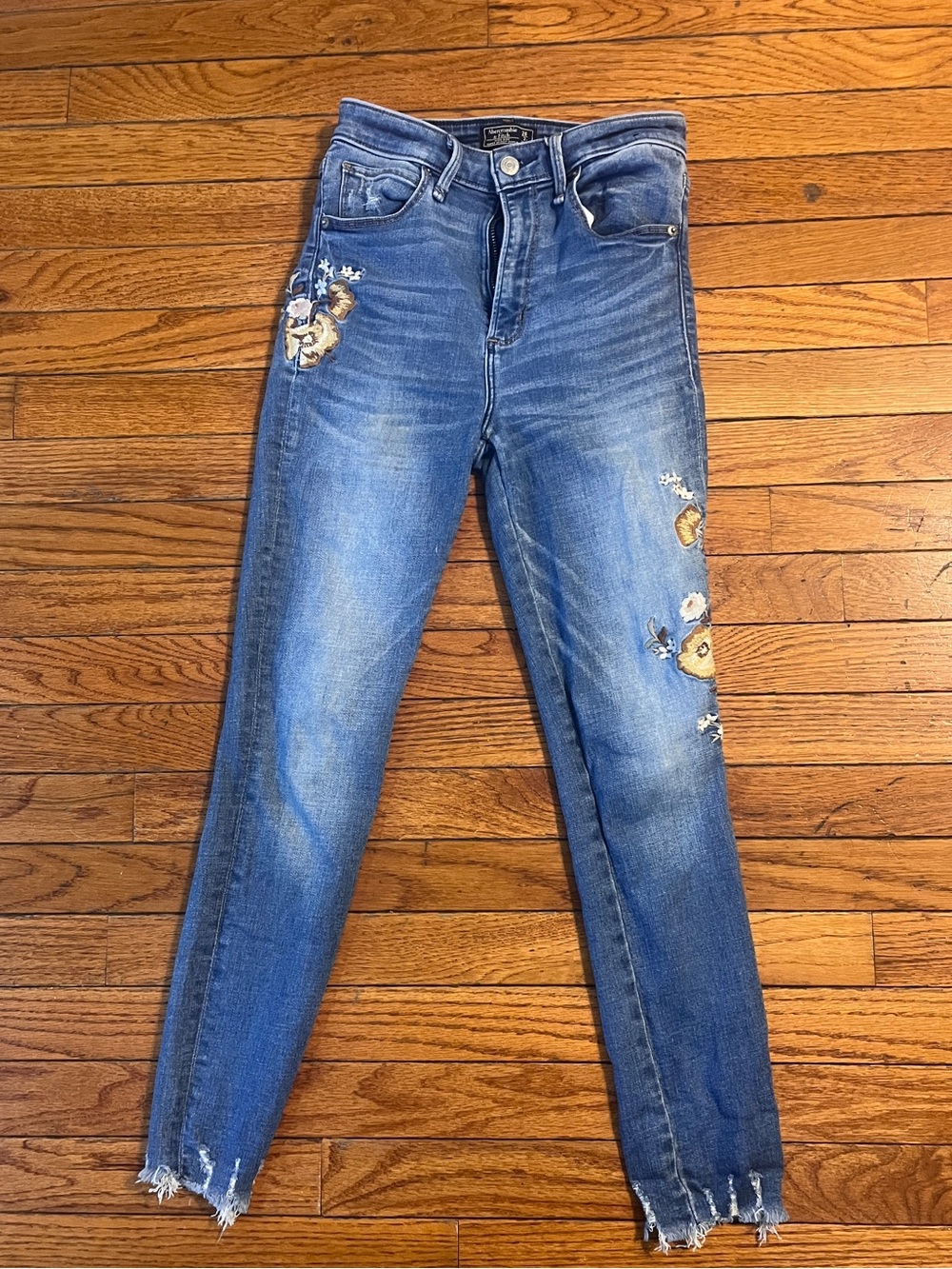 Abercrombie & Fitch High Rise Skinny Crop Fall Floral Jeans 2 short 26